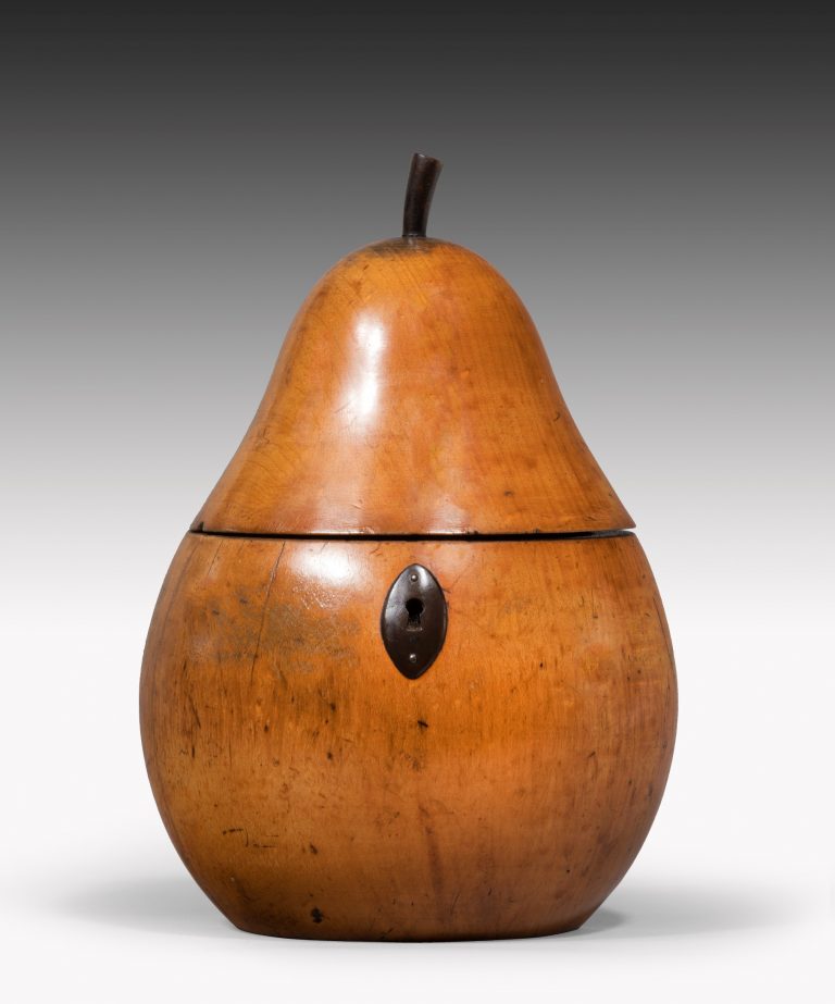 Antique Georgian pear tea caddy